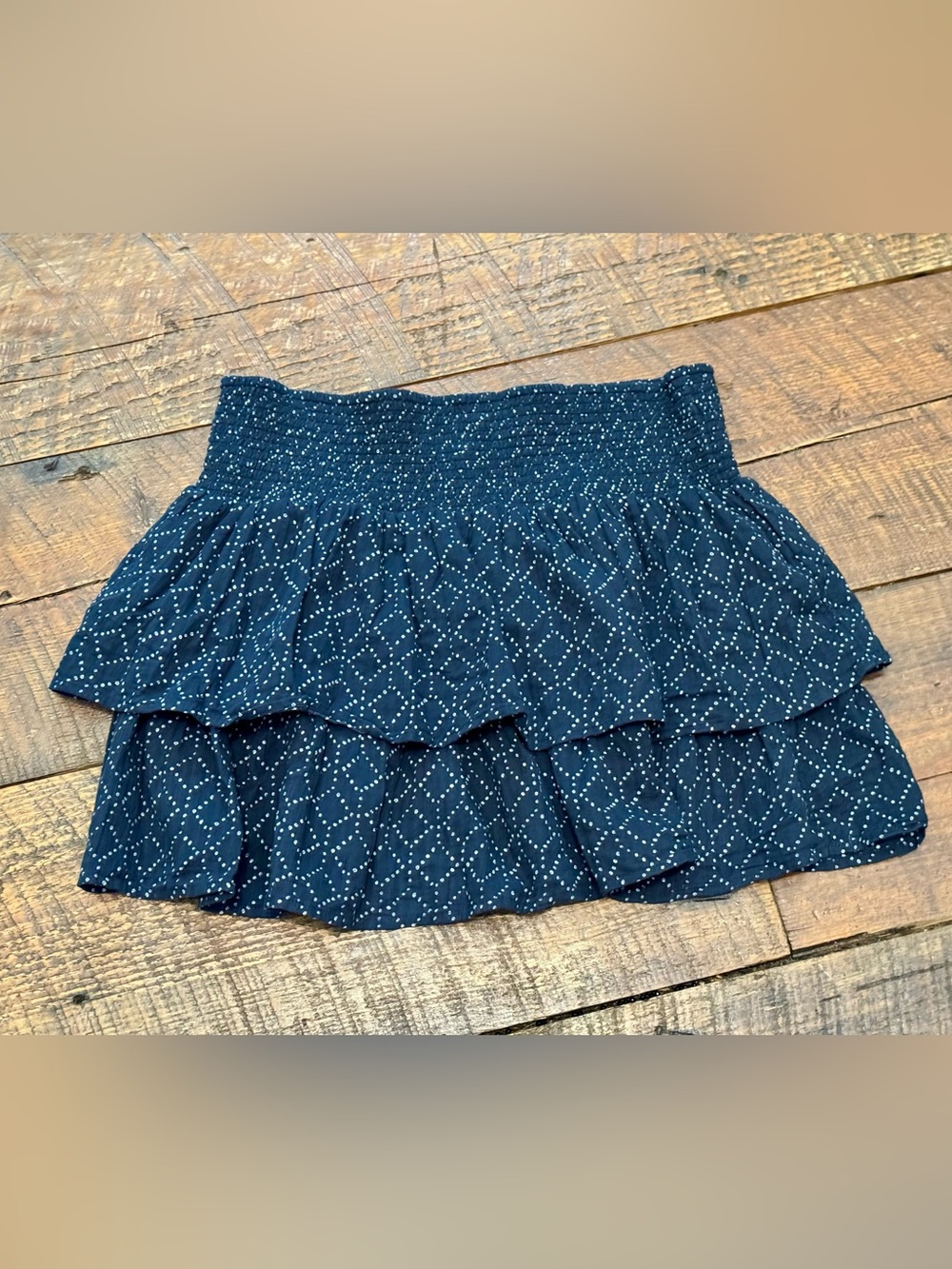 Navy Ruffled Skirt
